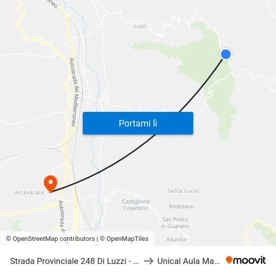 Strada Provinciale 248 Di Luzzi - Luzzi to Unical Aula Magna map