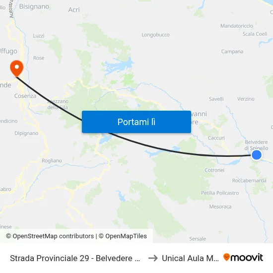 Strada Provinciale 29 - Belvedere Di Spinello to Unical Aula Magna map