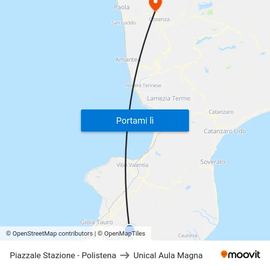 Piazzale Stazione - Polistena to Unical Aula Magna map