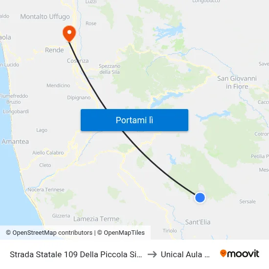 Strada Statale 109 Della Piccola Sila, 23 - Albi to Unical Aula Magna map