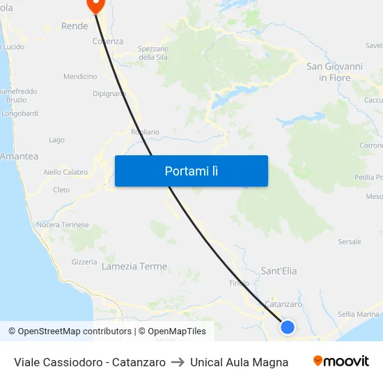 Viale Cassiodoro - Catanzaro to Unical Aula Magna map