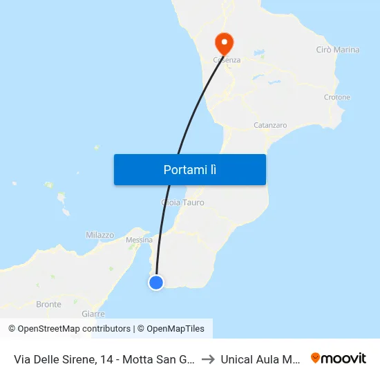 Via Delle Sirene, 14 - Motta San Giovanni to Unical Aula Magna map