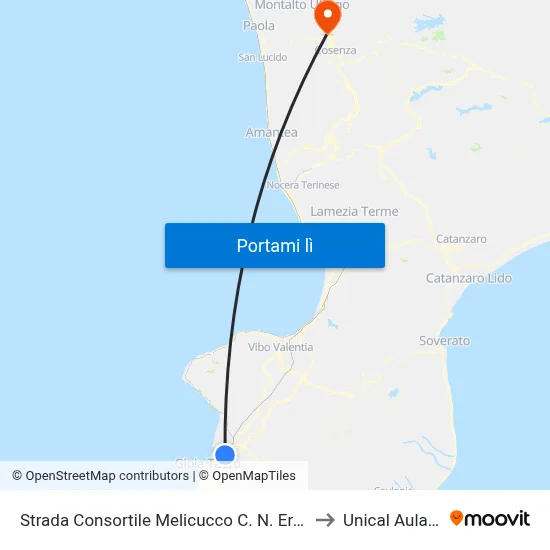 Strada Consortile Melicucco C. N. Eranov, 63 - Rosarno to Unical Aula Magna map