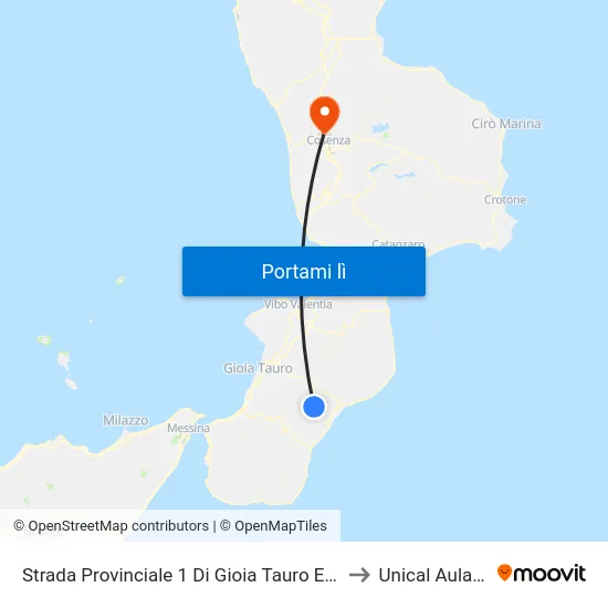 Strada Provinciale 1 Di Gioia Tauro E Locri, 15 - Gerace to Unical Aula Magna map