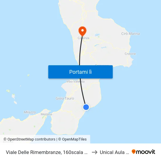 Viale Delle Rimembranze, 160scala B - Gioiosa Ionica to Unical Aula Magna map