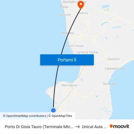 Porto Di Gioia Tauro (Terminale Mtc) - Gioia Tauro to Unical Aula Magna map