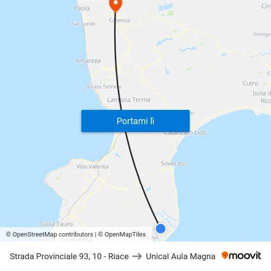 Strada Provinciale 93, 10 - Riace to Unical Aula Magna map