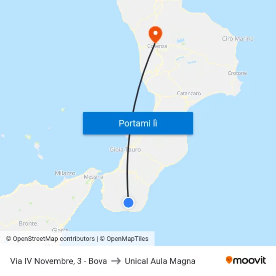 Via IV Novembre, 3 - Bova to Unical Aula Magna map