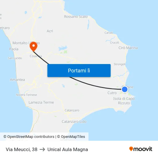 Via Meucci, 38 to Unical Aula Magna map