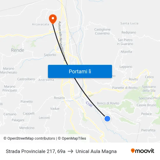 Strada Provinciale 217, 69a to Unical Aula Magna map