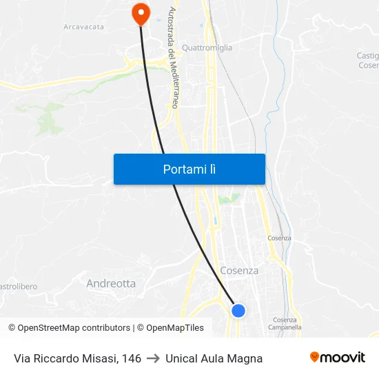 Via Riccardo Misasi, 146 to Unical Aula Magna map