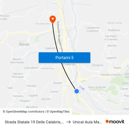Strada Statale 19 Delle Calabrie, 166 to Unical Aula Magna map