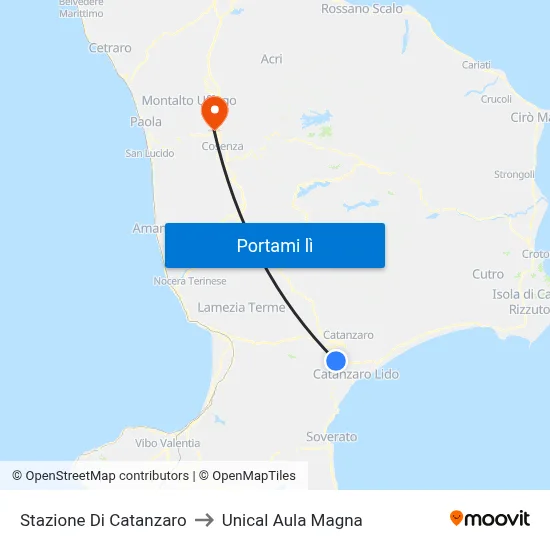 Stazione Di Catanzaro to Unical Aula Magna map