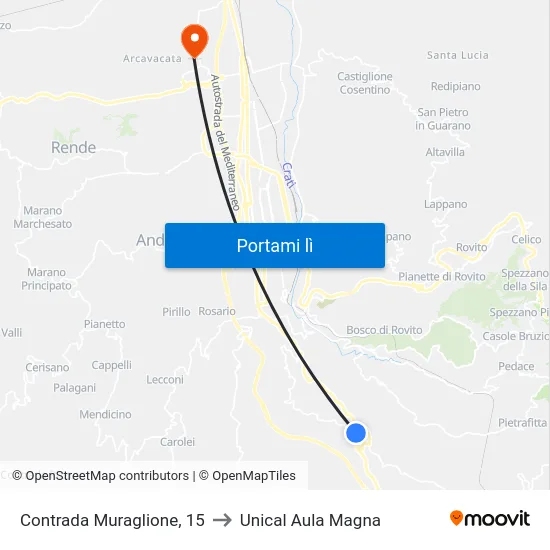 Contrada Muraglione, 15 to Unical Aula Magna map
