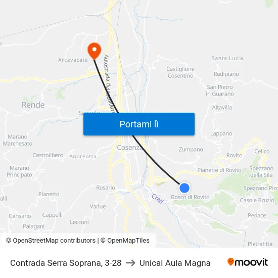 Contrada Serra Soprana, 3-28 to Unical Aula Magna map