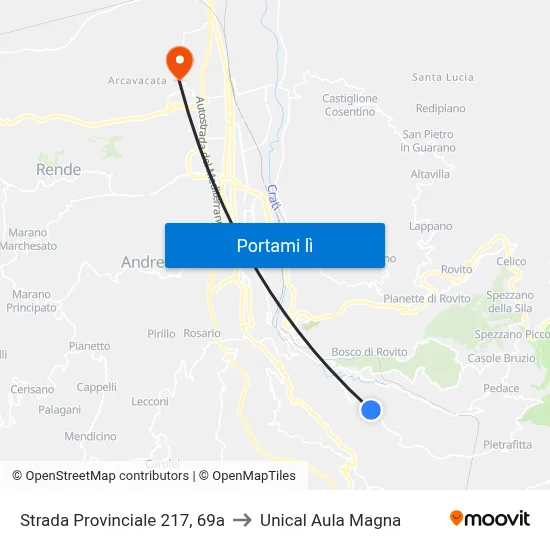 Strada Provinciale 217, 69a to Unical Aula Magna map
