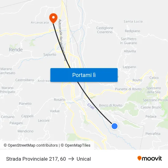 Strada Provinciale 217, 60 to Unical map