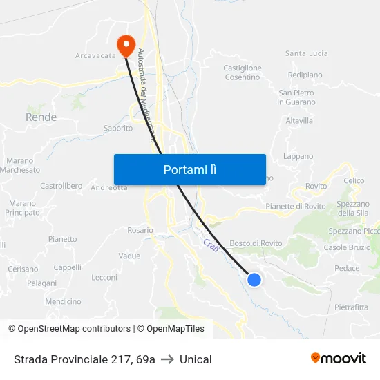 Strada Provinciale 217, 69a to Unical map