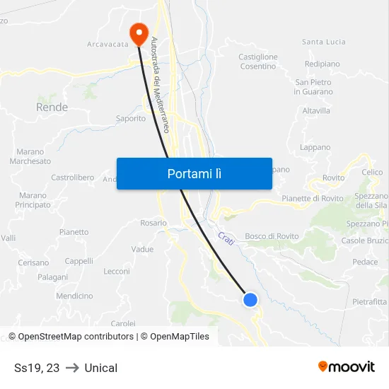 Ss19, 23 to Unical map