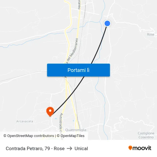 Contrada Petraro, 79 - Rose to Unical map