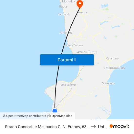 Strada Consortile Melicucco C. N. Eranov, 63 - Rosarno to Unical map