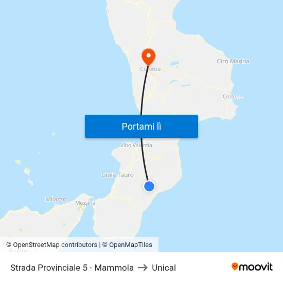 Strada Provinciale 5 - Mammola to Unical map