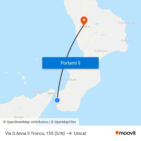 Via S.Anna II Tronco, 155 (S/N) to Unical map