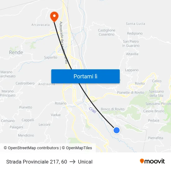 Strada Provinciale 217, 60 to Unical map