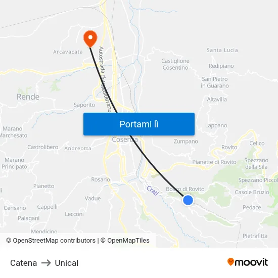 Catena to Unical map