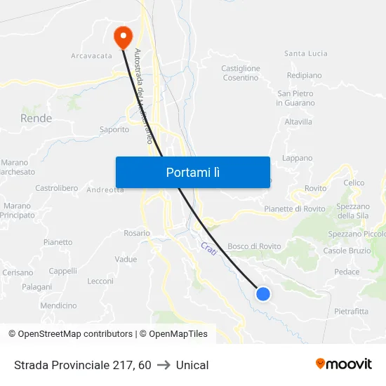 Strada Provinciale 217, 60 to Unical map