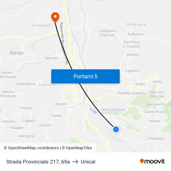 Strada Provinciale 217, 69a to Unical map