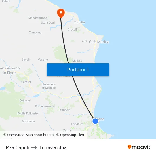 P.za Caputi to Terravecchia map