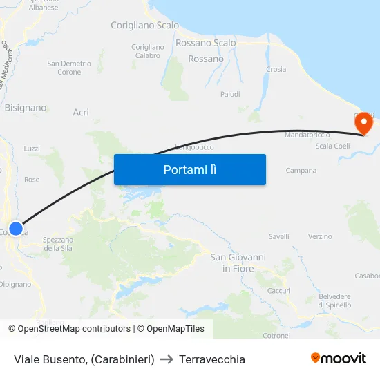 Viale Busento, (Carabinieri) to Terravecchia map