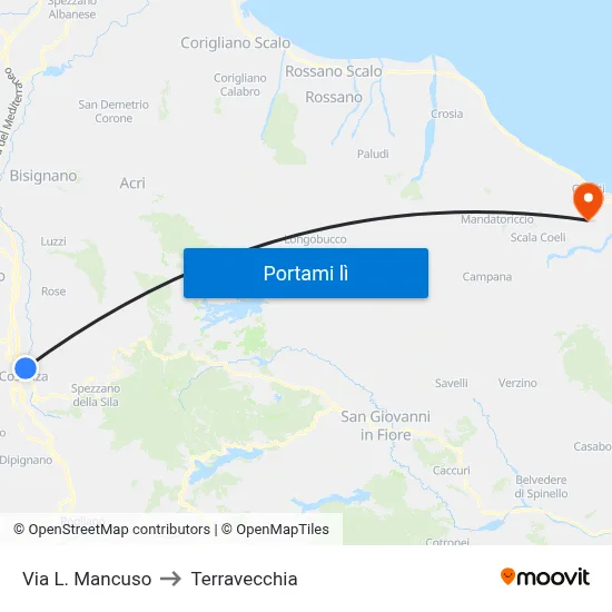 Via L. Mancuso to Terravecchia map
