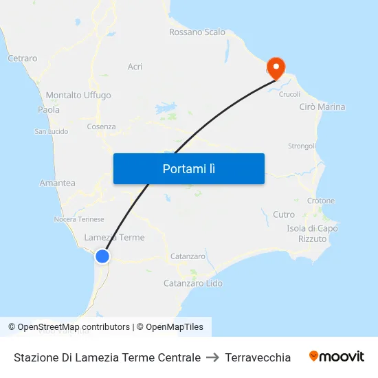 Stazione Di Lamezia Terme Centrale to Terravecchia map