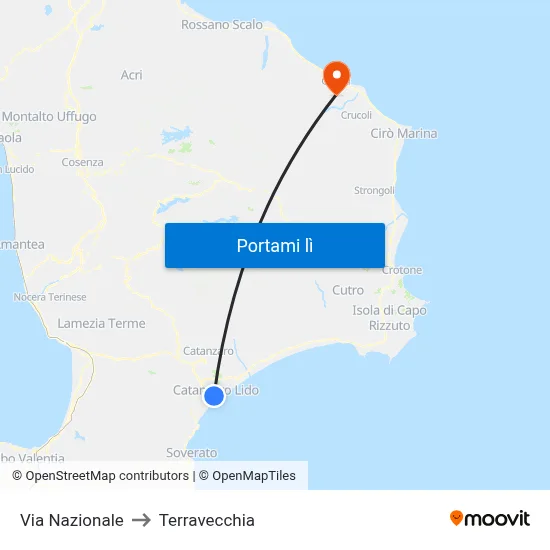 Via Nazionale to Terravecchia map