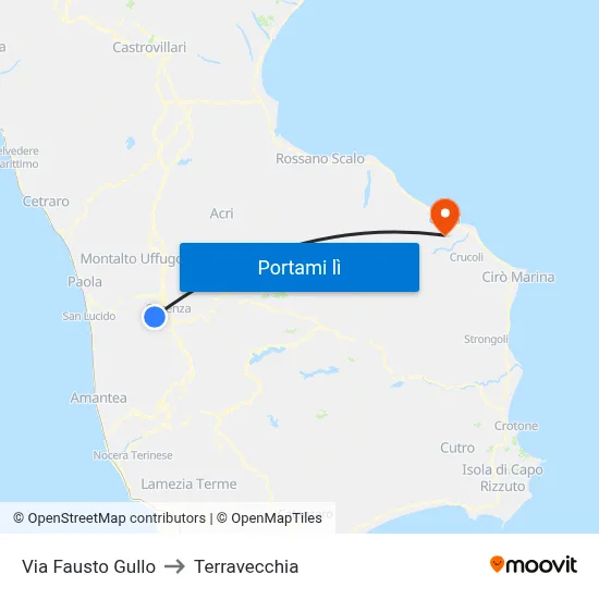 Via Fausto Gullo to Terravecchia map