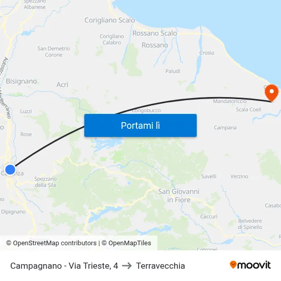 Campagnano - Via Trieste, 4 to Terravecchia map