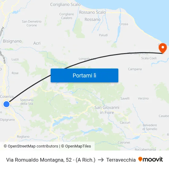 Via Romualdo Montagna, 52 - (A Rich.) to Terravecchia map