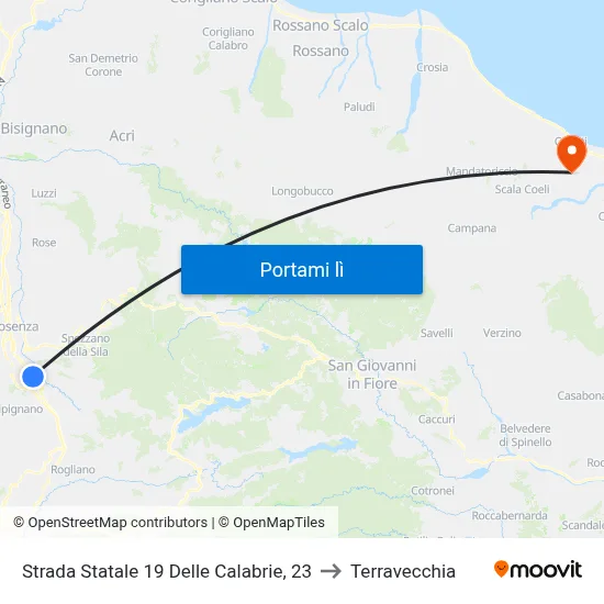Strada Statale 19 Delle Calabrie, 23 to Terravecchia map