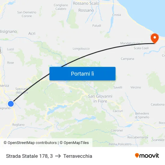 Strada Statale 178, 3 to Terravecchia map