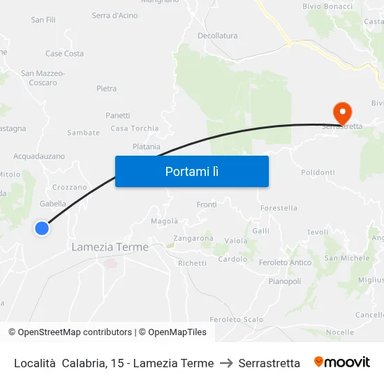 Località  Calabria, 15 - Lamezia Terme to Serrastretta map