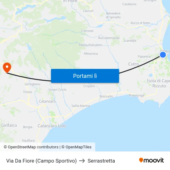 Via Da Fiore (Campo Sportivo) to Serrastretta map