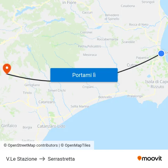 V.Le Stazione to Serrastretta map