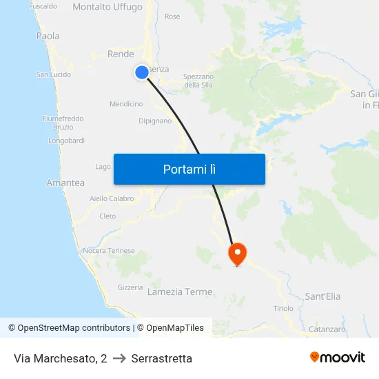 Via Marchesato, 2 to Serrastretta map