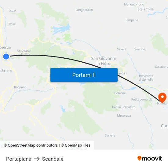 Portapiana to Scandale map