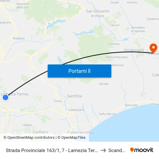 Strada Provinciale 163/1, 7 - Lamezia Terme to Scandale map