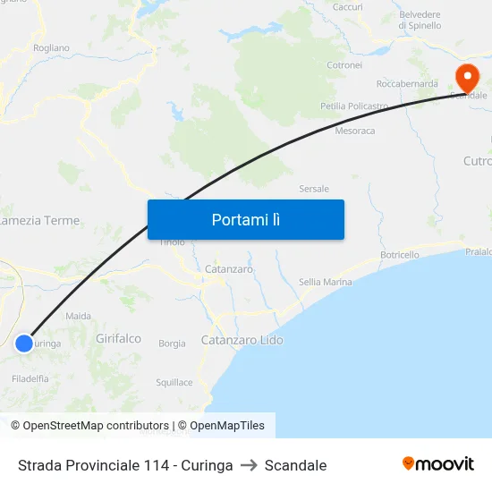 Strada Provinciale 114 - Curinga to Scandale map
