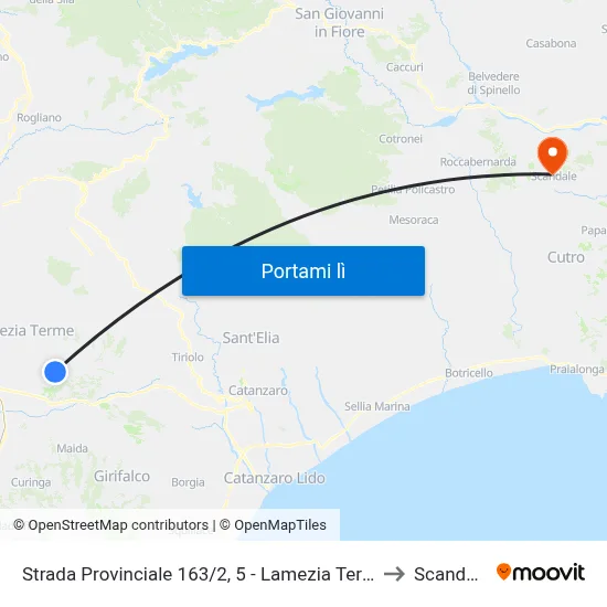 Strada Provinciale 163/2, 5 - Lamezia Terme to Scandale map