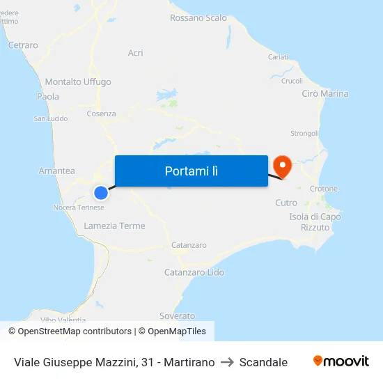 Viale Giuseppe Mazzini, 31 - Martirano to Scandale map